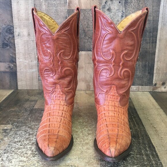Los Altos Vintage Crocodile Western Cowboy Boots Mens 9 M - Picture 7 of 12